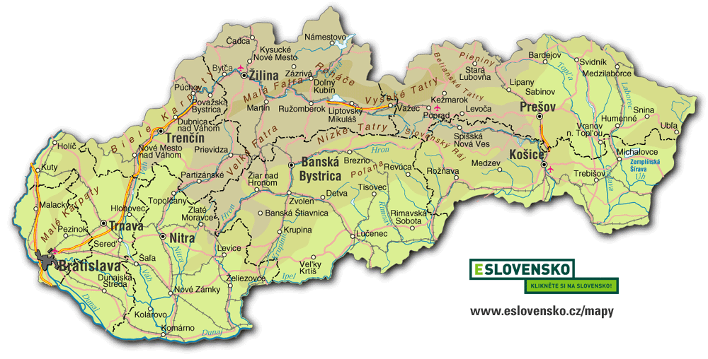 mapa termálních lázní slovensko Mapy Slovenska mapa termálních lázní slovensko